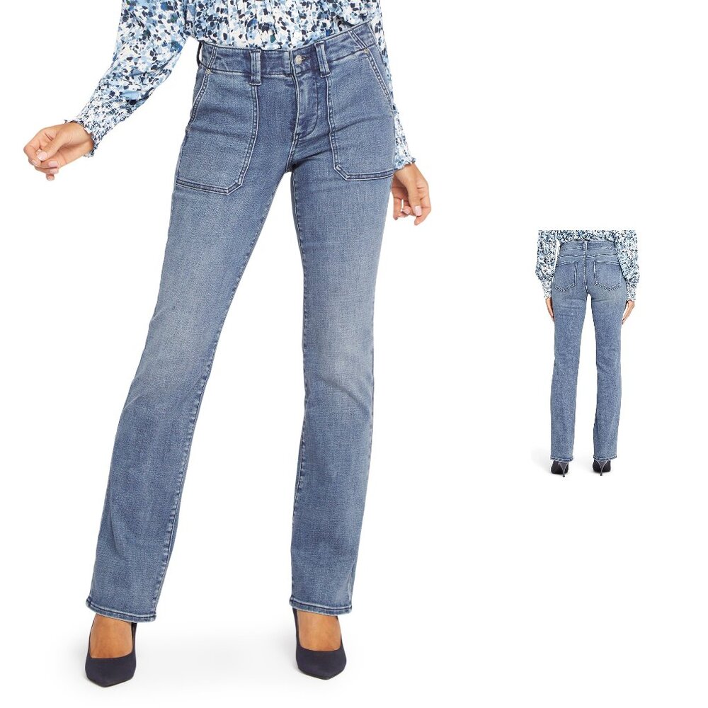 NYDJ marilyn straight utility jeans in pristine (sz14)
